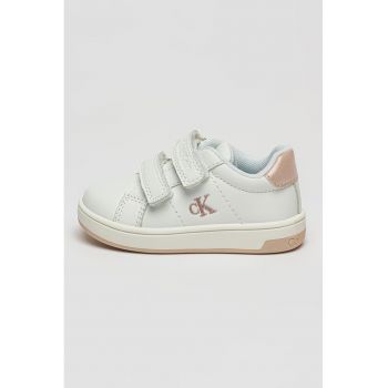 Pantofi sport low-cut din piele ecologica cu velcro