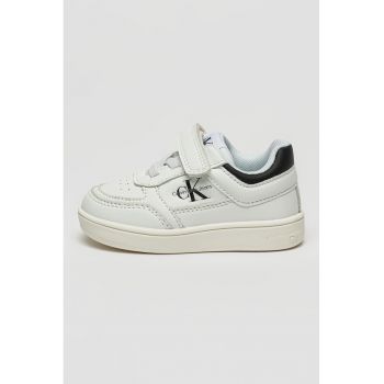 Pantofi sport unisex din piele ecologica cu logo si velcro