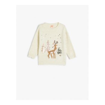 Pulover tricotat cu model de Craciun
