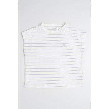 Tricou crop cu dungi