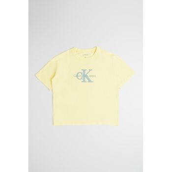 Tricou cu logo si decolteu la baza gatului