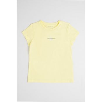 Tricou de bumbac cu decolteu la baza gatului