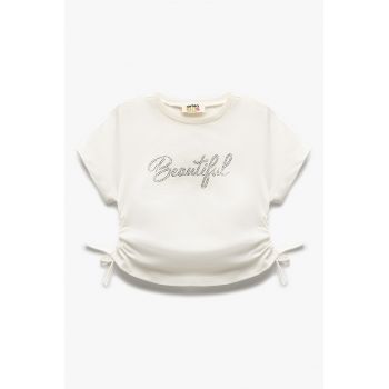 Tricou de bumbac cu strasuri
