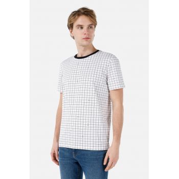 Tricou din bumbac cu model geometric
