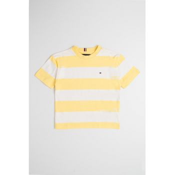 Tricou regular fit cu decolteu la baza gatului