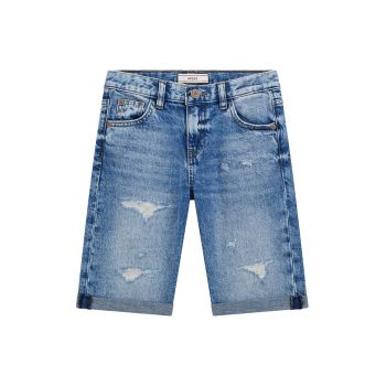 Bermude de denim cu aspect deteriorat
