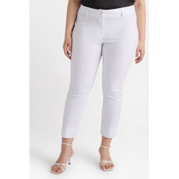 Pantaloni crop cu croiala cambrata