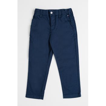 Pantaloni din amestec de bumbac organic si lyocell cu banda elastica in talie