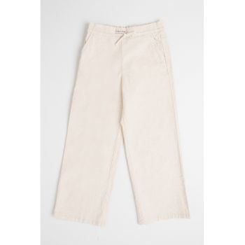 Pantaloni drepti din amestec de in