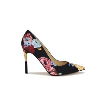 Pantofi cu toc stiletto si imprimeu floral Fresh