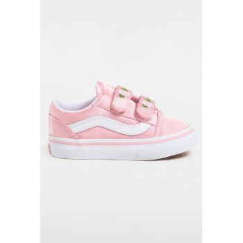 Pantofi sport cu inchidere velcro si detalii cu trandafiri
