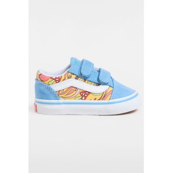 Pantofi sport cu piele si piele intoarsa cu inchidere velcro