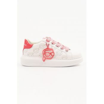 Pantofi sport de piele cu imprimeu logo Kapri