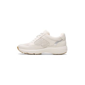 Pantofi sport demi-wedge cu garnituri din piele