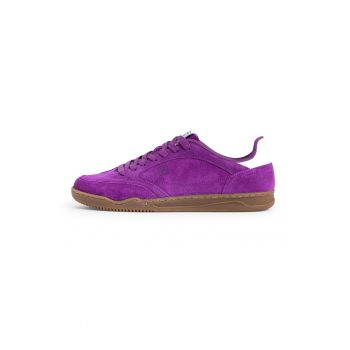 Pantofi sport din piele intoarsa si piele - Alb - Violet -