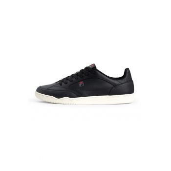 Pantofi sport low-cut din piele - Alb fildes - Negru -