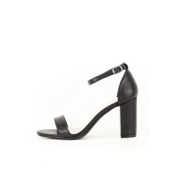 Sandale negre cu toc gros Ingrid 125 5349