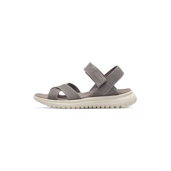 Sandale wedge din material textil cu velcro