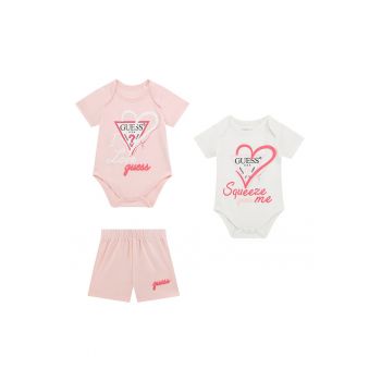 Set de pantaloni scurti si doua body-uri din amestec de bumbac - 3 Piese