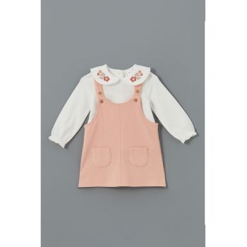 Set de rochie din amestec de bumbac si bluza - 2 piese