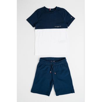 Set de tricou si pantaloni scurti cu snur - 2 piese