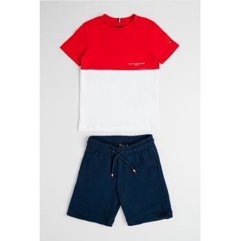 Set de tricou si pantaloni scurti cu snur - 2 piese