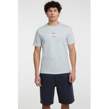 Tricou regular fit cu decolteu la baza gatului