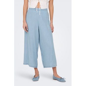 Pantaloni ampli crop din lyocell