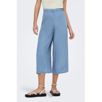 Pantaloni ampli crop din lyocell
