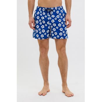 Pantaloni scurti de baie cu model si buzunare laterale