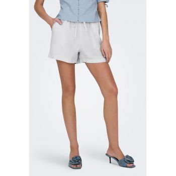 Pantaloni scurti din amestec de in cu snur de ajustare in talie