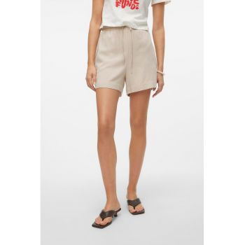 Pantaloni scurti din amestec de in cu snur de ajustare in talie