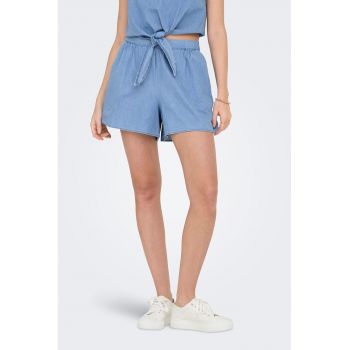 Pantaloni scurti din bumbac cu talie inalta