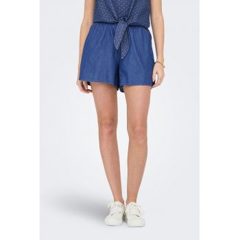 Pantaloni scurti din bumbac cu talie inalta