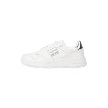 Pantofi sport de piele cu aplicatie logo