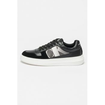 Pantofi sport de piele si piele ecologica cu logo