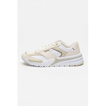 Pantofi sport de plasa cu garnituri de piele intoarsa