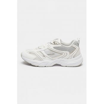 Pantofi sport demi-wedge cu garnituri din material sintetic