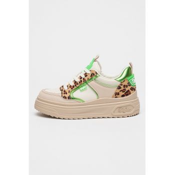 Pantofi sport flatform cu animal print