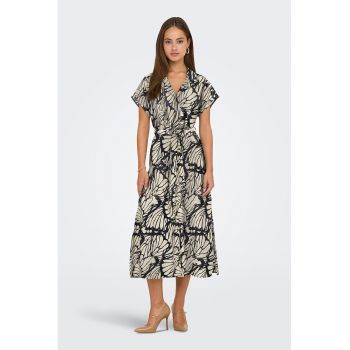 Rochie midi cu cordon in talie si model