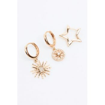 Set de cercei decorati cu cristale - 3 piese