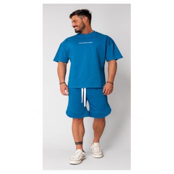 Set Kobe II tricou si pantalon scurt Oversized Peacock Blue 15810