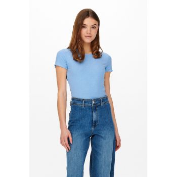 Tricou crop cu aspect striat