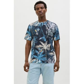 Tricou din bumbac cu decolteu la baza gatului