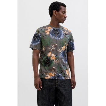 Tricou din bumbac cu decolteu la baza gatului