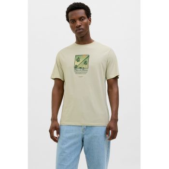 Tricou din bumbac cu detaliu cu imprimeu pe piept