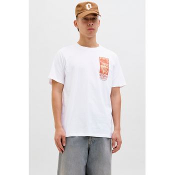 Tricou din bumbac cu detaliu cu imprimeu pe piept