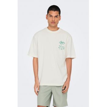 Tricou din bumbac organic cu imprimeu pe partea din spate