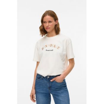 Tricou din bumbac organic cu imprimeu text