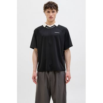 Tricou polo lejer cu maneci raglan